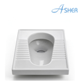 Asher C 366 White Ceramic Squatting Pan 560mm with Integral Tread Plates Ceramic Direct Hole Without Trap Tandas Cangkung