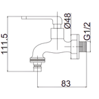 Saniware SWP-BR-3387 Chrome Wall Bib Tap with 3/4″ Hose Connector Suitable for: Laundry Areas, Utility Sinks and Hose Washing Tasks