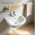 Saniware WB-206 440mm Ceramic White Wall Hung Basin Sinki Tandas Bilik Mandi For Bathroom, Guest Toilet, Condominium & Standard Wash Areas