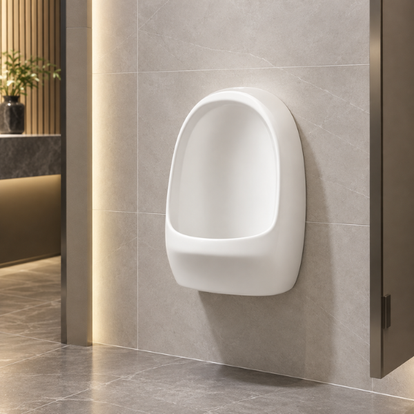 Saniware UB-601 White Ceramic Compact Wall-Hung Ceramic Urinal – Top Inlet with Free Bottle Trap, 300 × 260 × 400mm