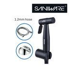Saniware SWP-SS-304-75-B Black Stainless Steel Bidet Spray Set with Holder and Flexible Hose Suitable for: Toilets and Bathrooms Requiring Personal Hygiene and Rinsing