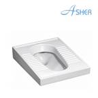 Asher C 366 P White Ceramic Squatting Pan 560mm with Integral Tread Plates Ceramic Direct Hole Without Trap Tandas Cangkung