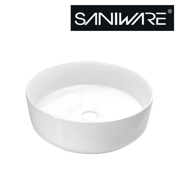 Saniware WB-2015 360mm Ceramic White Above Counter Art Basin Sinki Tandas Bilik Mandi For Bathroom Vanity, Powder Room & Renovation Projects