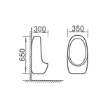 Saniware UB-609 White Ceramic Wall Hung Urinal Bowl 350 x 300 x 650mm For Bathroom use