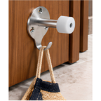 Onimi DS01W Stainless Steel Wall-Mounted Satin Silver Finish Door Stopper with Hook