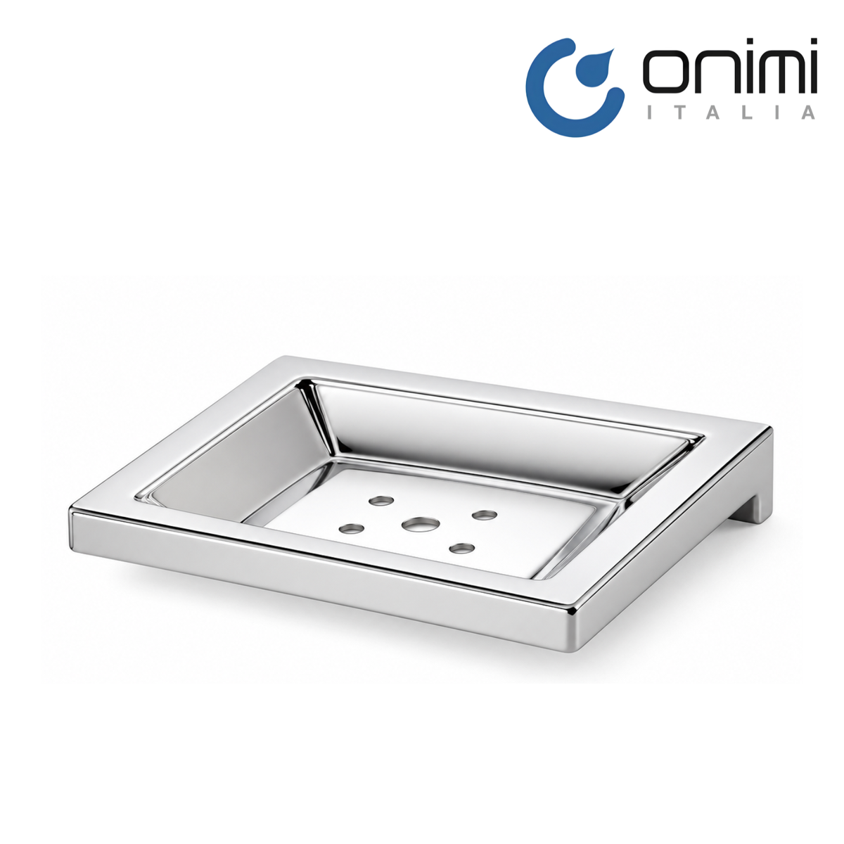 Onimi A140 117mm × 101mm Wall Mounted Rectangular  Polished Chrome Finish Soap Dish