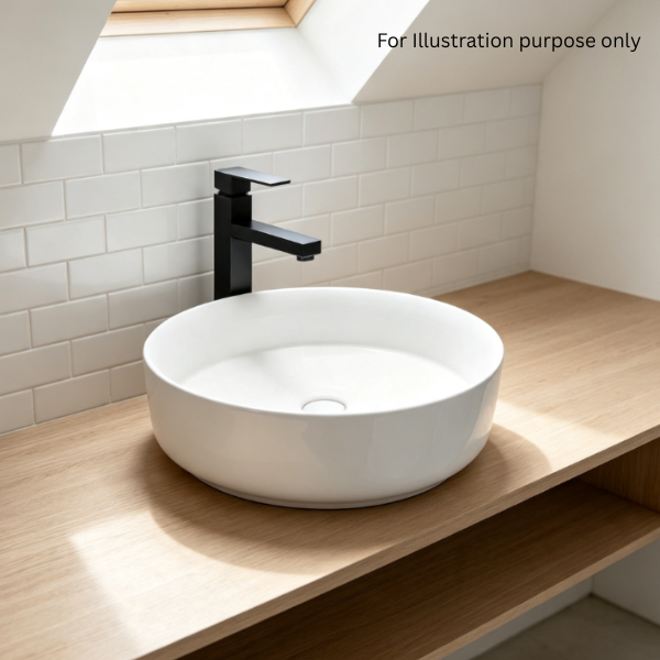Saniware WB-2015 360mm Ceramic White Above Counter Art Basin Sinki Tandas Bilik Mandi For Bathroom Vanity, Powder Room & Renovation Projects