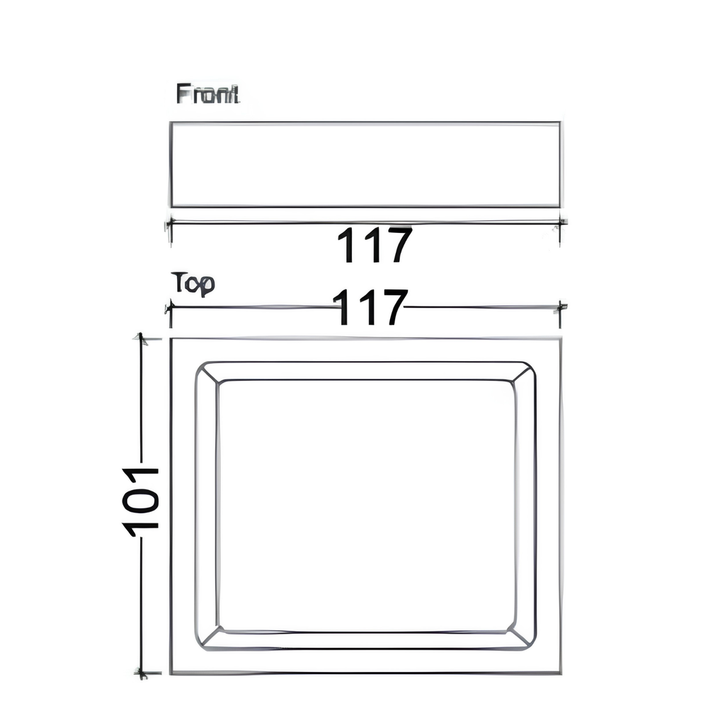 Onimi A140 117mm × 101mm Wall Mounted Rectangular  Polished Chrome Finish Soap Dish