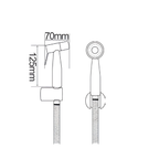 Saniware SWP-SS-304-76 Silver Two-Way Function Stainless Steel Bidet Spray Set with Holder and Flexible Hose Suitable for: Toilets and Bathrooms Requiring Personal Hygiene and Rinsing