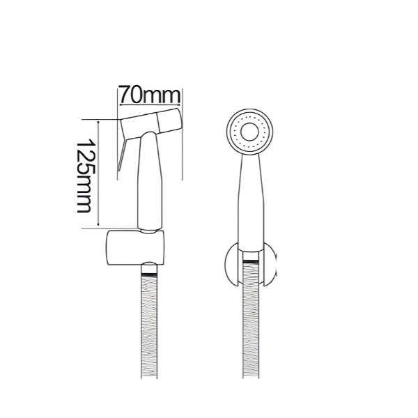 Saniware SWP-SS-304-76 Silver Two-Way Function Stainless Steel Bidet Spray Set with Holder and Flexible Hose Suitable for: Toilets and Bathrooms Requiring Personal Hygiene and Rinsing