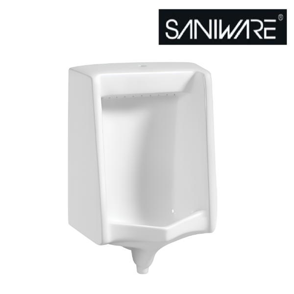 Saniware UB-606 Wall-Hung Urinal Premium White Ceramic Urinal for Modern Bathrooms 420 x 200 x 710mm – Top Inlet Compact Urinal