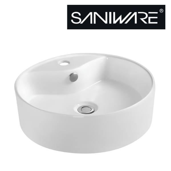 Saniware WB-373 470mm Ceramic White Above Counter Art Basin Sinki Tandas Bilik Mandi For Bathroom Vanity, Powder Room & Renovation Projects