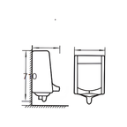 Saniware UB-606 Wall-Hung Urinal Premium White Ceramic Urinal for Modern Bathrooms 420 x 200 x 710mm – Top Inlet Compact Urinal