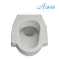 Asher C 388 White Ceramic S-Trap P-Trap Squatting Pan with Integral Tread Plates Ceramic Direct Hole Without Trap Tandas Cangkung