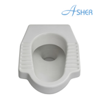 Asher C 388 White Ceramic S-Trap P-Trap Squatting Pan with Integral Tread Plates Ceramic Direct Hole Without Trap Tandas Cangkung