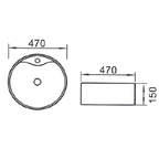 Saniware WB-373 470mm Ceramic White Above Counter Art Basin Sinki Tandas Bilik Mandi For Bathroom Vanity, Powder Room & Renovation Projects