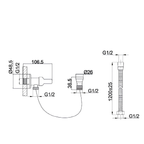 Saniware SWP-SS-304-72 Silver Bidet Spray Set with Angle Valve and Flexible Hose Suitable for: Toilets and Bathrooms Requiring Personal Hygiene and Targeted Rinsing