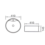 Saniware WB-383 410mm Ceramic White Above Counter Art Basin Sinki Tandas Bilik Mandi For Bathroom Vanity, Powder Room & Renovation Projects