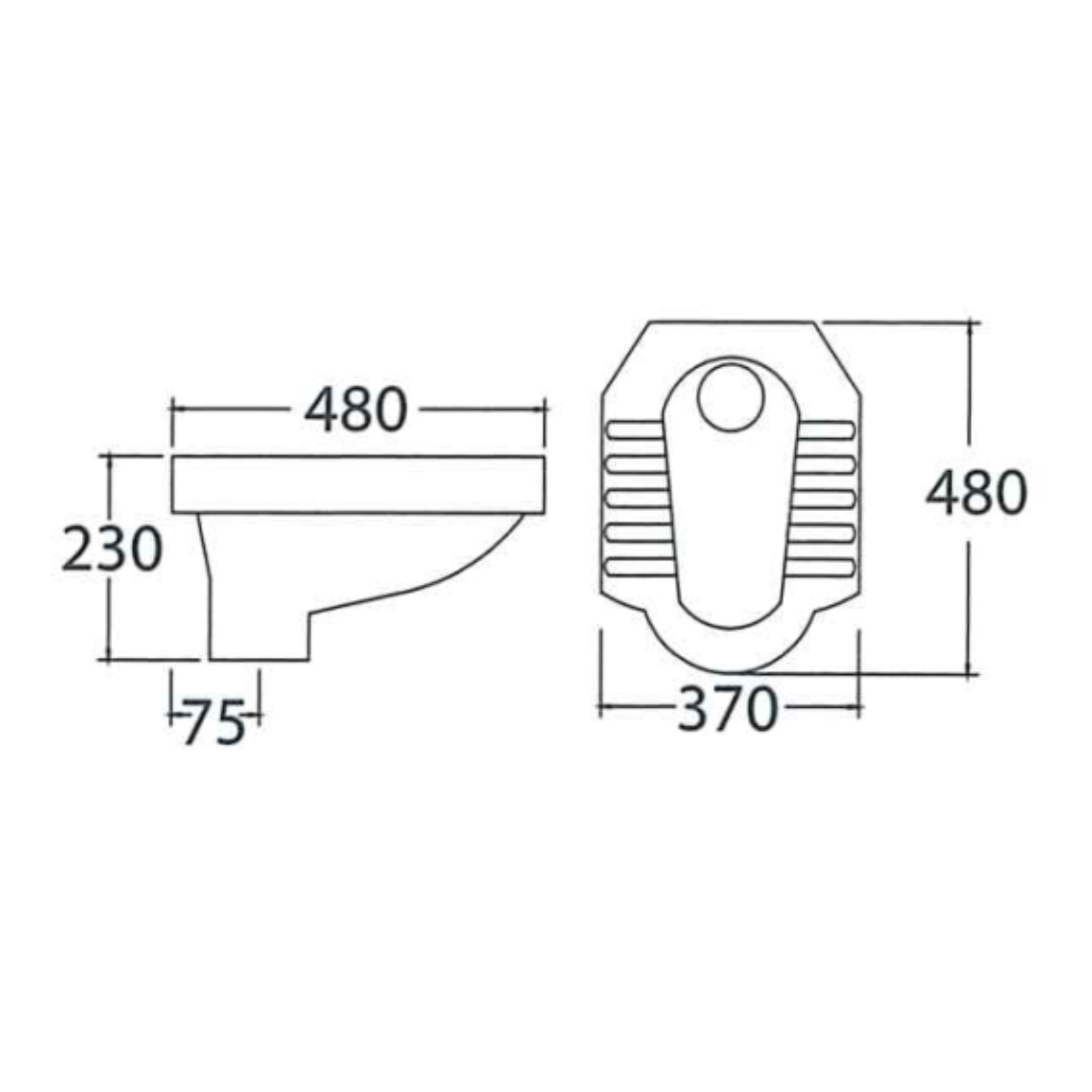 Asher C 388 White Ceramic S-Trap P-Trap Squatting Pan with Integral Tread Plates Ceramic Direct Hole Without Trap Tandas Cangkung