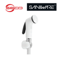 Saniware SBD-600263 White PVC Bidet Spray Set with Holder and Flexible Hose Suitable for: Toilets and Bathrooms Requiring Personal Hygiene and Rinsing