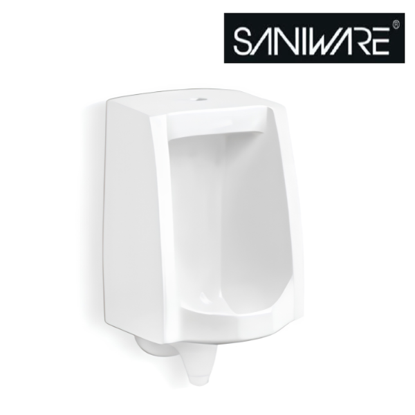 Saniware UB-613 White 610mm Ceramic Wall-Hung Urinal Tandas Lelaki Bilik Air Top Inlet 360 x 325 x 610mm Space-Saving Urinal For Bathroom Renovation, Commercial & Public Washrooms