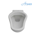 Asher C 399 White Ceramic S-Trap P-Trap Squatting Pan with Integral Tread Plates Ceramic Direct Hole Without Trap Tandas Cangkung