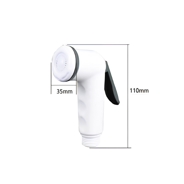 Saniware SBD-600263 White PVC Bidet Spray Set with Holder and Flexible Hose Suitable for: Toilets and Bathrooms Requiring Personal Hygiene and Rinsing