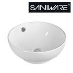 Saniware WB-374 430mm Ceramic White Above Counter Art Basin Sinki Tandas Bilik Mandi For Bathroom Vanity, Powder Room & Renovation Projects