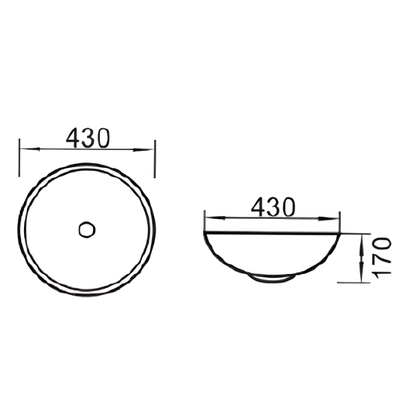 Saniware WB-374 430mm Ceramic White Above Counter Art Basin Sinki Tandas Bilik Mandi For Bathroom Vanity, Powder Room & Renovation Projects
