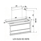 LIVINOX L-Shaped Kitchen Cooker Hood & Gas Hob Combo – LCH-SUGI DC-90FB