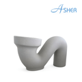 ASHER HS 3 S White Ceramic S Trap Underground Trap & Drainage Fitting for Squatting Pan