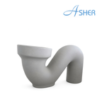 ASHER HS 3 S White Ceramic S Trap Underground Trap & Drainage Fitting for Squatting Pan