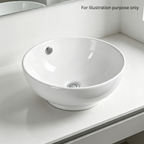 Saniware WB-374 430mm Ceramic White Above Counter Art Basin Sinki Tandas Bilik Mandi For Bathroom Vanity, Powder Room & Renovation Projects