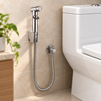 Saniware SWSB-ABS-362 Chrome ABS Bidet Spray Set with Holder and 1.2m Flexible Hose Suitable for: Toilets and Bathrooms Requiring Personal Hygiene and Rinsing