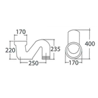 ASHER HS 3 S White Ceramic S Trap Underground Trap & Drainage Fitting for Squatting Pan