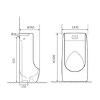 Saniware UB-611 White 1000mm Ceramic Wall-Hung Urinal Bowl 430 x 360 x 1000mm Tandas Lelaki Bilik Air Space-Saving Urinal For Commercial, Office & Public Washrooms