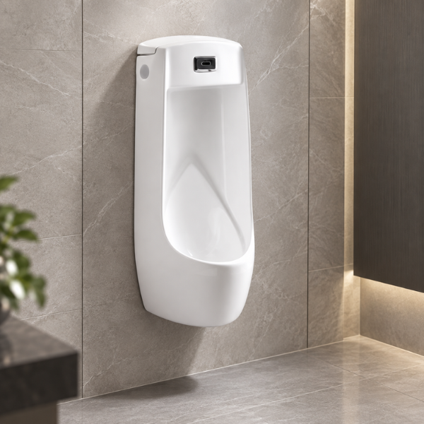 Saniware UB-611 White 1000mm Ceramic Wall-Hung Urinal Bowl 430 x 360 x 1000mm Tandas Lelaki Bilik Air Space-Saving Urinal For Commercial, Office & Public Washrooms