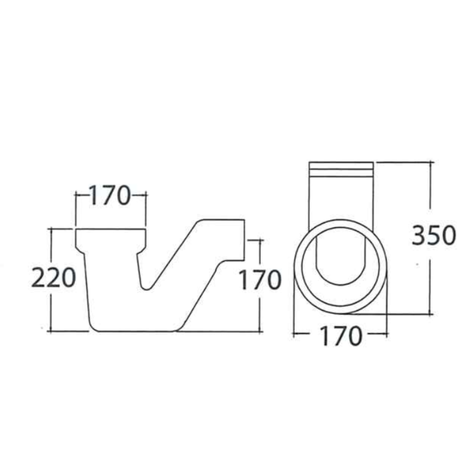 ASHER HS 3 P White Ceramic P Trap Underground Trap & Drainage Fitting for Squatting Pan
