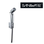 Saniware SWSB-ABS-363 Chrome Angled Head ABS Bidet Spray Set with Holder and 1.2m Flexible Hose Suitable for: Toilets and Bathrooms Requiring Personal Hygiene and Rinsing