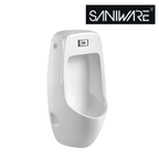 Saniware UB-614 White 790mm Ceramic Wall-Hung Urinal Bowl with Sensor Flush Valve AC Supply 400 x 355 x 790 mm Wall Back Fixing Tandas Lelaki Bilik Air For Commercial & Public Washrooms