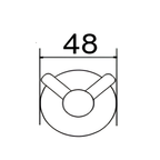 Onimi 2310 48mm Wall Mounted Matt Finish Stainless Steel Robe Hook