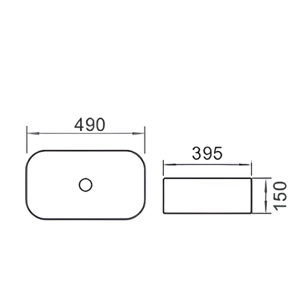 Saniware WB-400 490mm Ceramic White Above Counter Art Basin – Compact & Modern Sink for Bathroom Vanities, Cloakrooms, and Renovations