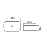 Saniware WB-400 490mm Ceramic White Above Counter Art Basin – Compact & Modern Sink for Bathroom Vanities, Cloakrooms, and Renovations