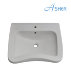 ASHER L 6364 620mm Handicapped Wall Hung Wash Basin Sinki Tandas OKU Lubang Paip Tengah, Seramik Putih