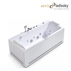 Arris Infinity Pravia ars-M1812 White Massage Bathtub 1700 × 800 × 630mm with 14 Massage Jets, Waterfall & LED Lighting