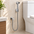 Saniware SWSB-ABS-364 Chrome ABS Bidet Spray Set with Holder and 1.2m Flexible Hose Suitable for: Toilets and Bathrooms Requiring Personal Hygiene and Rinsing