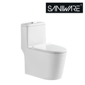 Saniware WC-2019 White 750mm Ceramic One-Piece Toilet Sinki Tandas Bilik Mandi S-Trap 300mm Roughing-In Siphonic Flush 700 x 380 x 750mm For Bathroom Renovation & Modern Homes