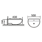 Saniware WB-2202 500mm Ceramic White Wall Hung Basin Sinki Tandas Bilik Mandi For Bathroom, Master Bathroom, Public Restroom & Larger Wash Areas