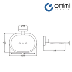 Onimi 2305A 150mm Wall-Mounted Matt Stainless Steel Finish Soap Dish