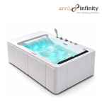 Arris Infinity Nova ars-M1306 White Massage Bathtub 1800 × 1200 × 650mm with 8 Massage Jets, Bubble Bath, Waterfall & LED Lighting